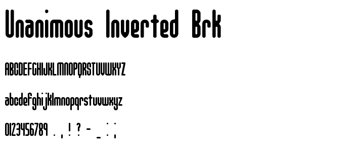 Unanimous Inverted BRK font